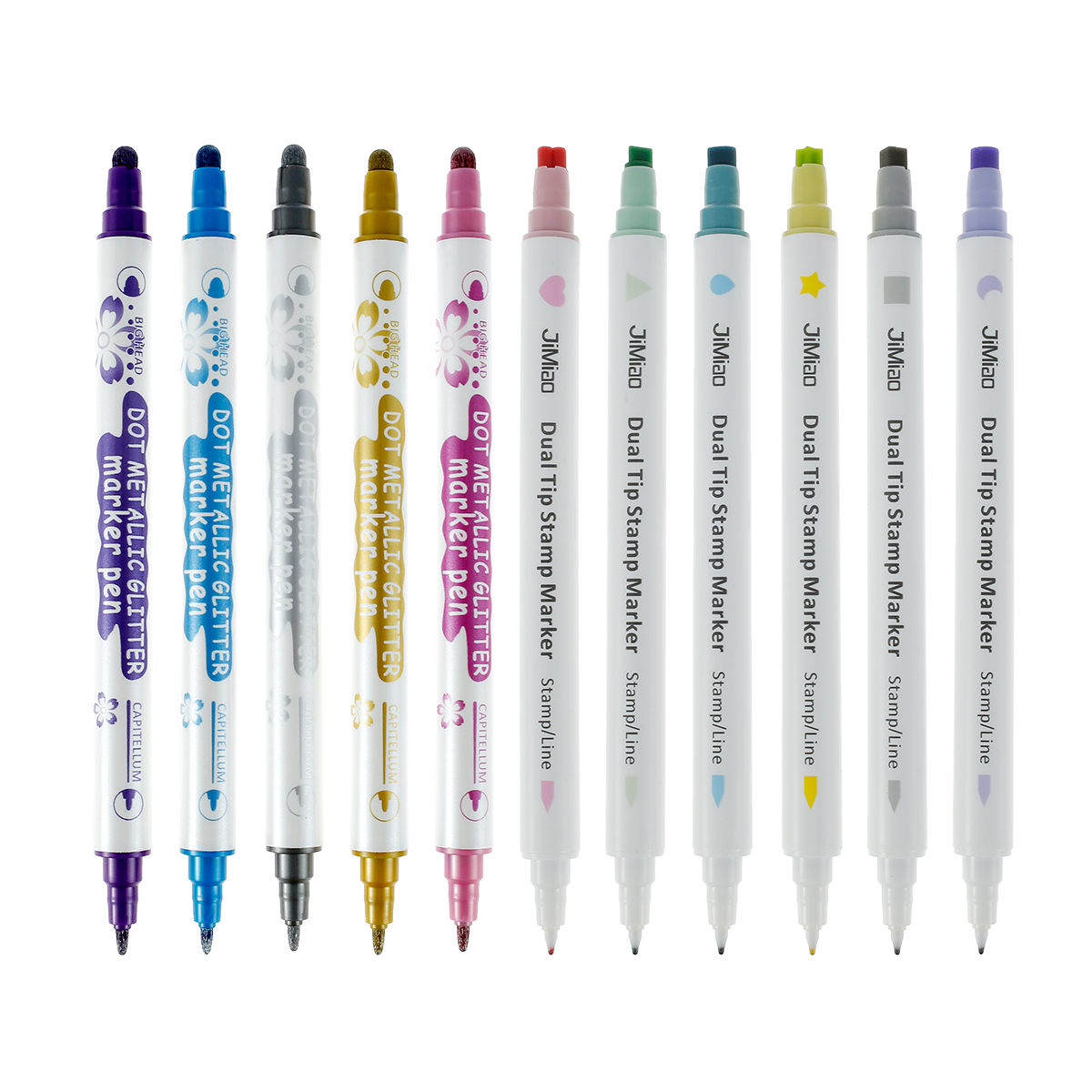 Evjurcn Dual Tip Dot Markers 11 Colors Dot Marker Pens for Kids Adults  Regular Colors Dot Pens for Journaling Scrapbooking DIY Highlighting  Drawing Markers 